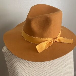 GIGI PIP Tan Fedora with Yellow Ribbon